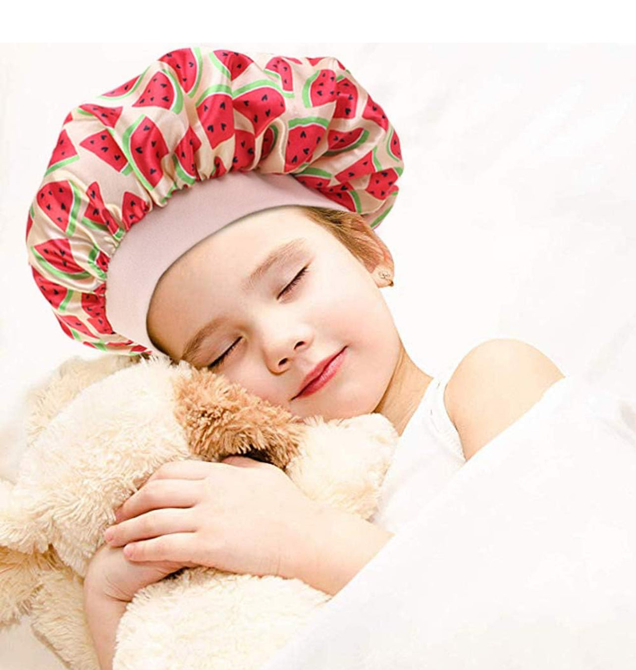 3 Pieces Kids Satin Bonnet Sleeping Cap Soft Silk Wide Band Night Hats for Natural Hair Teens Toddler Child Baby