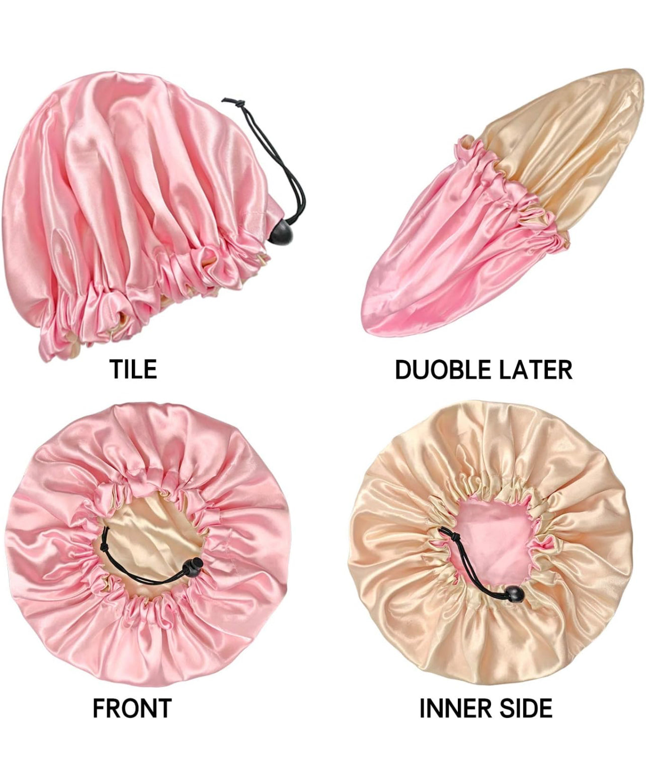 3 Pieces Kids Satin Bonnet, Reversible Silk Bonnet for Teens Toddler Child Baby(Pink,Purple,Rose)