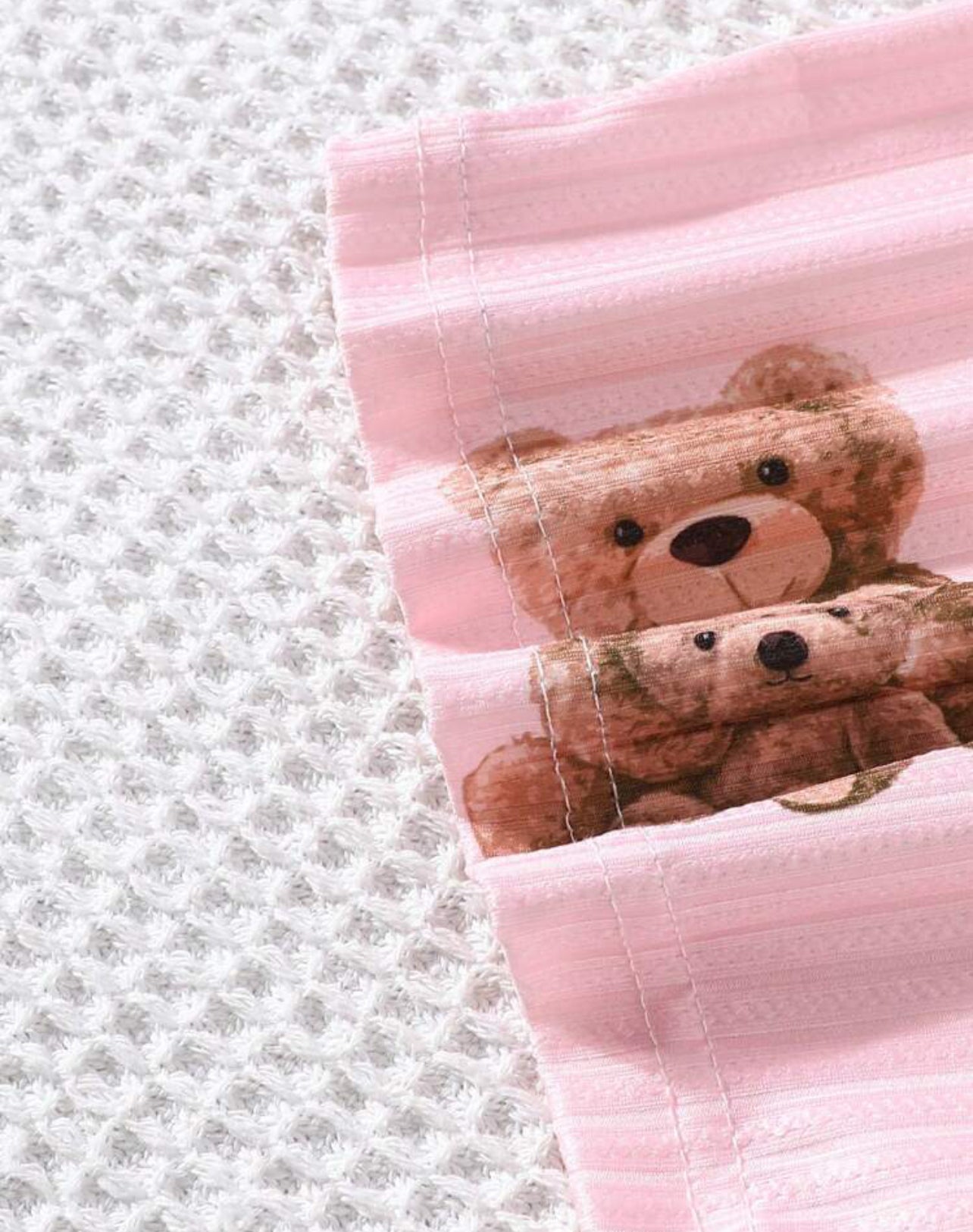 Baby Girl Teddy Bear Printed Snug Fit Pajama Set